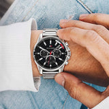 Shop Authentic Tommy Hilfiger Mason Multifunction Black Dial Silver Steel Strap Watch For Men - 1791936 - Luxxuri