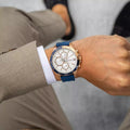  Shop Authentic Tommy Hilfiger Bank Multifunction Quartz White Dial Blue Rubber Strap Watch for Men - 1791778 - Luxxuri
