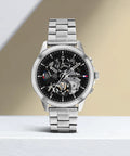  Shop Authentic Tommy Hilfiger Henry Chronograph Black Dial Silver Steel Strap Watch For Men - 1710477 - Luxxuri