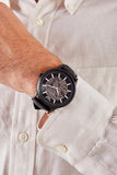  Shop Authentic Emporio Armani Meccanico Automatic Black Dial Black Leather Strap Watch For Men - AR60042 - Luxxuri