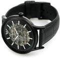  Shop Authentic Emporio Armani Meccanico Automatic Black Dial Black Leather Strap Watch For Men - AR60042 - Luxxuri