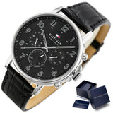  Shop Authentic Tommy Hilfiger Daniel Black Dial Black Leather Strap Watch for Men - 1710381 - Luxxuri