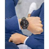 Shop Authentic Tommy Hilfiger West Chronograph Black Dial Black Leather Strap Watch For Men - 1791711 - Luxxuri