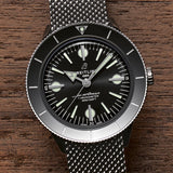  Shop Authentic Breitling Superocean Heritage '57 Black Dial Silver Mesh Bracelet Watch for Men - A10370121B1A1 - Luxxuri