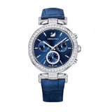  Shop Authentic Swarovski Era Journey Blue Dial Blue Leather Strap Watch for Women - 5479239 - Luxxuri