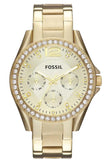 Shop Authentic Fossil Riley Gold Dial Gold Steel Strap Watch for Women - ES3203 - Luxxuri