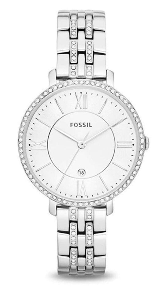 Fossil Jacqueline White Dial Silver Steel Strap Watch for Women - ES3545