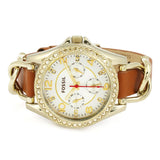  Shop Authentic Fossil Riley Multifunction White Dial Orange Leather Strap Watch for Women - ES3723 - Luxxuri