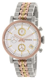  Shop Authentic Fossil Boyfriend Chronograph White Dial Two Tone Steel Strap Watch for Women - ES3840 - Luxxuri