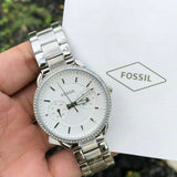  Shop Authentic Fossil Tailor White Dial Silver Steel Strap Watch for Women - ES4262 - Luxxuri