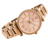  Shop Authentic Fossil Carlie Rose Gold Dial Rose Gold Steel Strap Watch for Women - ES4301 - Luxxuri