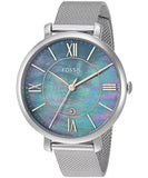  Shop Authentic Fossil Jacqueline Mother of Pearl Blue Dial Silver Mesh Strap Watch for Women - ES4322 - Luxxuri
