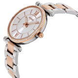  Shop Authentic Fossil Carlie Silver Dial Two Tone Steel Strap Watch for Women - ES4342 - Luxxuri