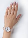  Shop Authentic Fossil Tailor Quartz White Dial Pink Leather Strap Watch for Women - ES4393 - Luxxuri