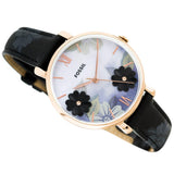  Shop Authentic Fossil Jacqueline Mother of Pearl Dial Black Leather Strap Watch for Women - ES4535 - Luxxuri