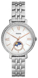  Shop Authentic Fossil Jacqueline Multifunction Moonphase White Dial Silver Steel Strap Watch for Women - ES5164 - Luxxuri
