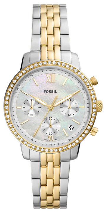  Shop Authentic Fossil Neutra Chronograph Mother of Pearl White Dial Two Tone Steel Strap Watch for Women - ES5216 - Luxxuri