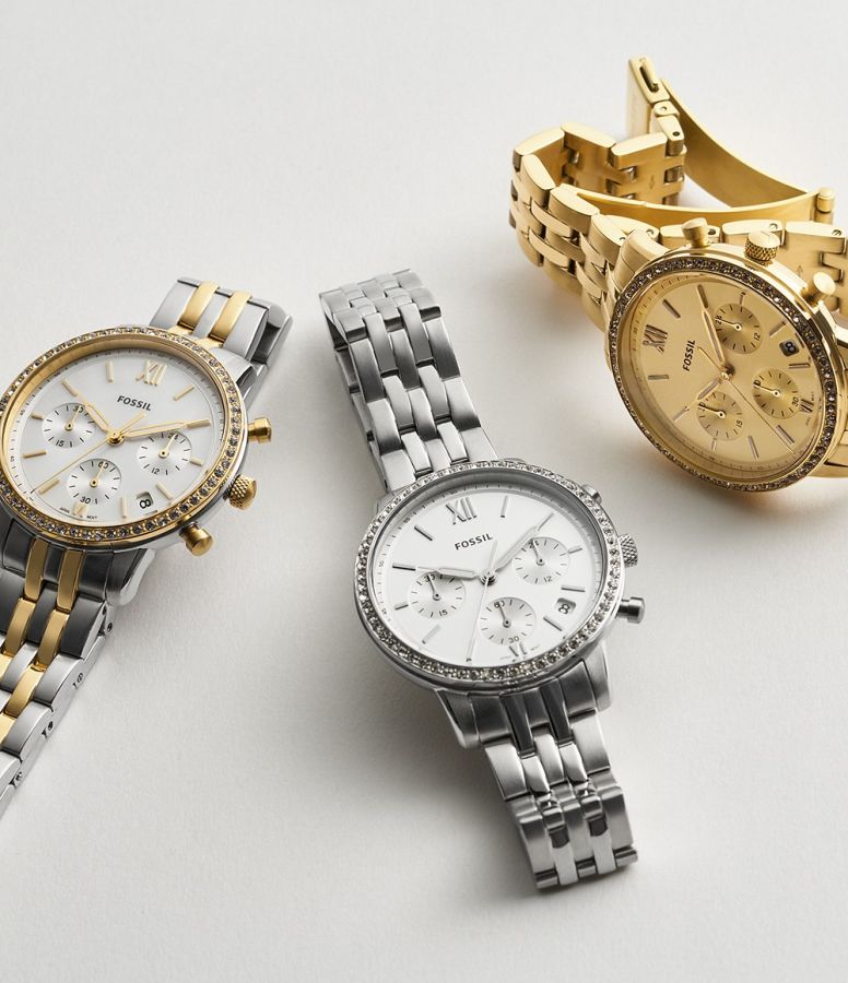  Shop Authentic Fossil Neutra Chronograph Mother of Pearl White Dial Two Tone Steel Strap Watch for Women - ES5216 - Luxxuri