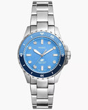  Shop Authentic Fossil Blue Dive Three Hand Blue Dial Silver Steel Strap Watch For Women - ES5353 - Luxxuri