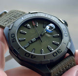  Shop Authentic Tag Heuer Aquaracer Automatic Green Dial Khakhi Green Nylon Strap Watch for Men - WAY208E.FC8222 - Luxxuri