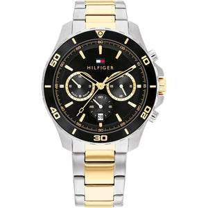  Shop Authentic Tommy Hilfiger Jordon Chronograph Black Dial Two Tone Steel Strap Watch For Men - 1792095 - Luxxuri