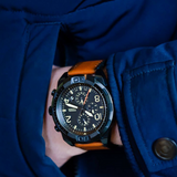  Shop Authentic Fossil Bronson Black Dial Brown Leather Strap Watch for Men - FS5714 - Luxxuri