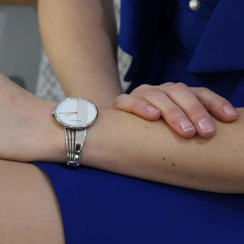  Shop Authentic Calvin Klein Drift Silver Dial Silver Steel Strap Watch for Women - K6S2N116 - Luxxuri