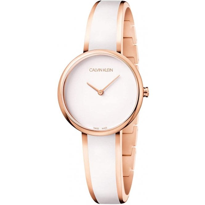  Shop Authentic Calvin Klein Seduce White Dial Two Tone Steel Strap Watch for Women - K4E2N616 - Luxxuri
