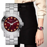  Shop Authentic Marc Jacobs Amy Red Dial Silver Steel Strap Watch for Women - MBM3335 - Luxxuri