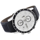  Shop Authentic Hugo Boss Rafale Chronograh Quartz White Dial Black Leather Strap Watch For Men - HB1513403 - Luxxuri