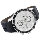  Shop Authentic Hugo Boss Rafale Chronograph Quartz Silver Dial Black Leather Strap Watch For Men - 1513403 - Luxxuri