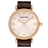  Shop Authentic Emporio Armani Classic Quartz Pink Dial Brown Leather Strap Watch For Women - AR1911 - Luxxuri