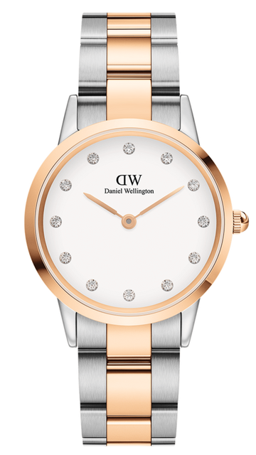 Shop Authentic Daniel Wellington Iconic Link White Dial Two Tone Steel Strap Watch For Women - DW00100359 - Luxxuri