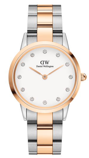  Shop Authentic Daniel Wellington Iconic Link White Dial Two Tone Steel Strap Watch For Women - DW00100359 - Luxxuri
