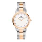  Shop Authentic Daniel Wellington Iconic Link White Dial Two Tone Steel Strap Watch For Women - DW00100358 - Luxxuri