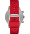  Shop Authentic Emporio Armani Luigi Chronograph White Dial Red Rubber Strap Watch For Men - AR11021 - Luxxuri