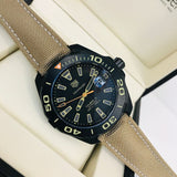  Shop Authentic Tag Heuer Aquaracer 300 Calibre 5 Automatic Black Dial Brown Fabric Strap Watch for Men - WAY208C.FC6383 - Luxxuri