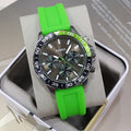  Shop Authentic Fossil Bannon Chronograph Grey Dial Green Silicone Strap Watch for Men - BQ2501 - Luxxuri