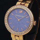  Shop Authentic Swarovski Daytime Glittering Blue Dial Rose Gold Steel Strap Watch for Women - 5182277 - Luxxuri