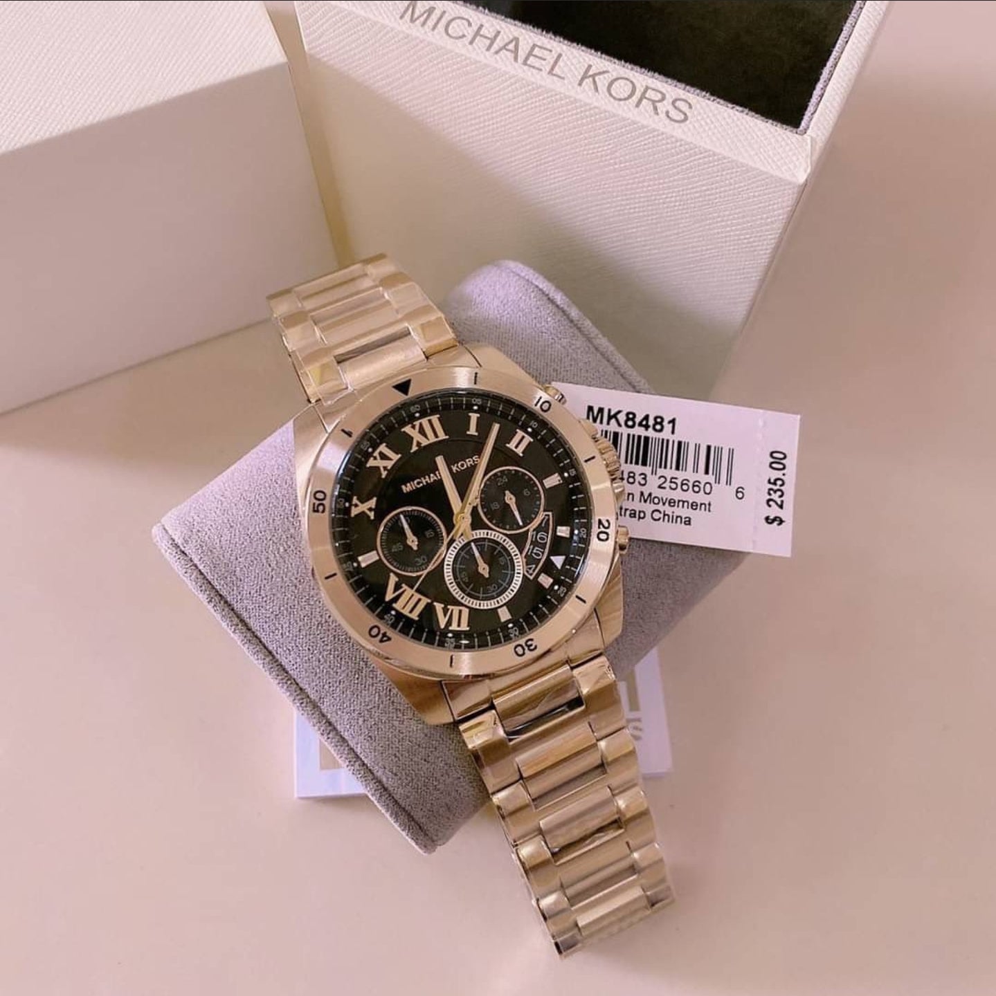  Shop Authentic Michael Kors Brecken Chronograph Quartz Black Dial Gold Steel Strap Watch For Men - MK8481 - Luxxuri