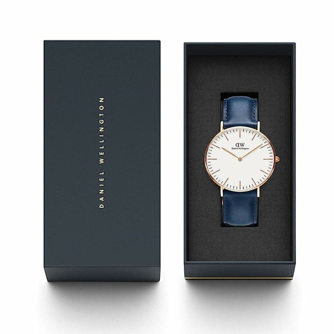  Shop Authentic Daniel Wellington Classic Somerset White Dial Blue Leather Strap Watch For Women - DW00100123 - Luxxuri