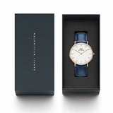  Shop Authentic Daniel Wellington Classic Somerset White Dial Blue Leather Strap Watch For Women - DW00100123 - Luxxuri