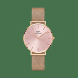  Shop Authentic Daniel Wellington Petite Melrose Pink Dial Rose Gold Mesh Strap Watch For Women - DW00100367 - Luxxuri
