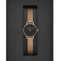  Shop Authentic Daniel Wellington Petite Pressed Melrose Black Dial Rose Gold Mesh Strap Watch For Women - DW00100440 - Luxxuri