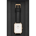  Shop Authentic Daniel Wellington Quadro White Dial Black Leather Strap Watch For Women - DW00100450 - Luxxuri