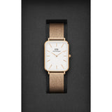  Shop Authentic Daniel Wellington Quadro Pressed Melrose White Dial Rose Gold Mesh Strap Watch For Women - DW00100465 - Luxxuri