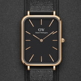  Shop Authentic Daniel Wellington Quadro Pressed Ashfield Black Dial Black Mesh Strap Watch for Women - DW00100467 - Luxxuri
