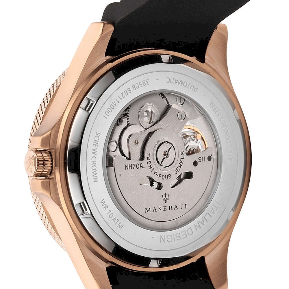  Shop Authentic Maserati SFIDA Automatic Black Dial Black Rubber Strap Watch For Men - R8821140001 - Luxxuri