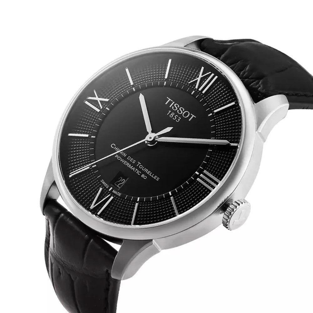  Shop Authentic Tissot Chemin Des Tourelles Powermatic 80 Black Dial Black Leather Strap Watch For Men - T099.407.16.058.00 - Luxxuri