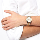  Shop Authentic Michael Kors Runway Slim Silver Dial Two Tone Stainless Steel Strap Watch for Women - MK3198 - Luxxuri